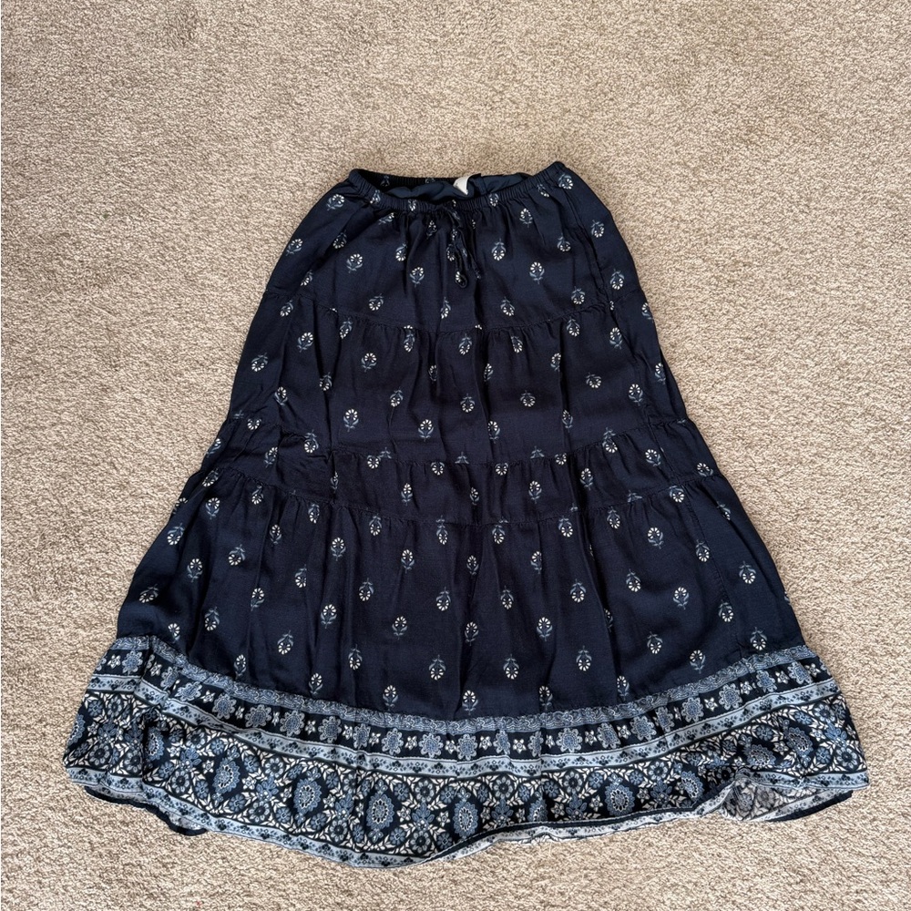 Hollister blue and white maxi skirt